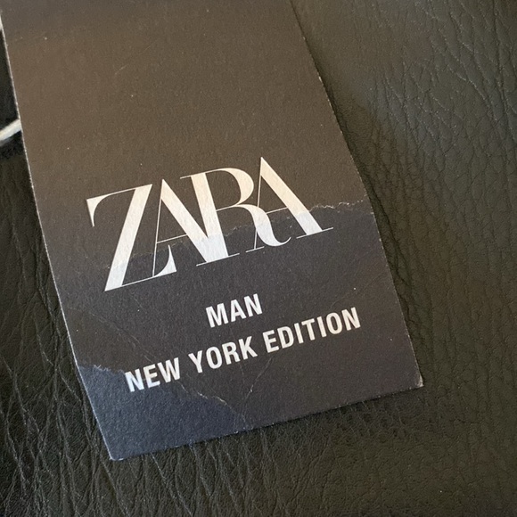 NWT. Zara Man Limited Edition Black Faux Leather Oversized Blazer. Size S. - Picture 9 of 9